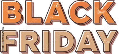 Black friday text effect with orange color