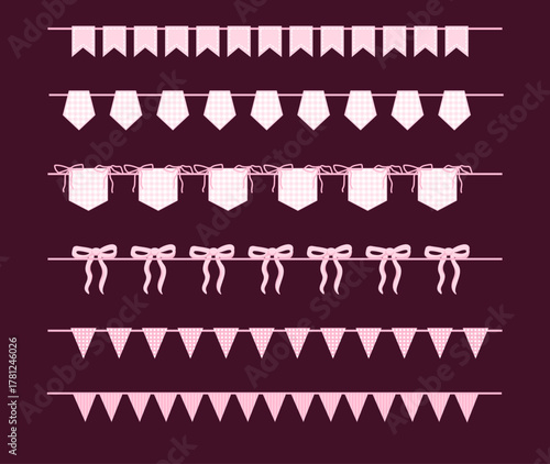 whimsical Pink pennant garland