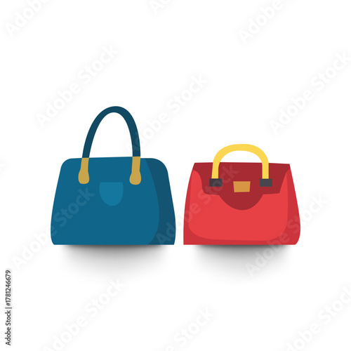 Two stylish handbags, a fashion accessory for women