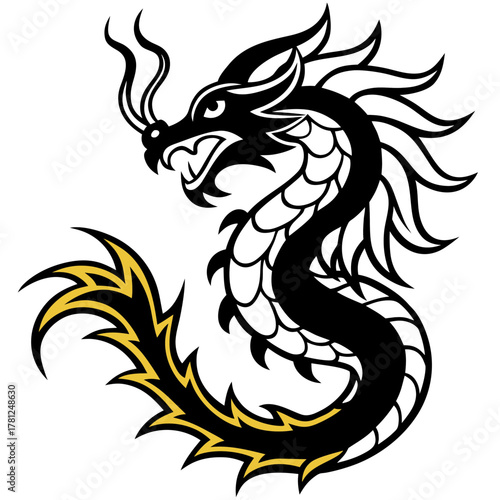 Wallpaper Mural Stylized dragon artwork Torontodigital.ca