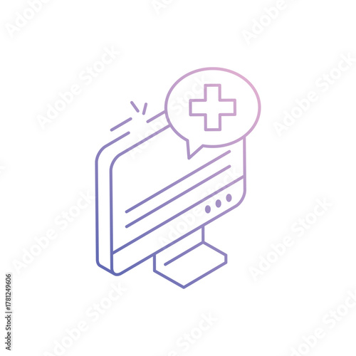 Online Medical Chat vector icon