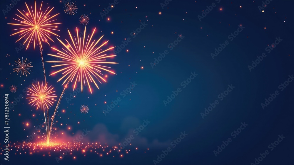Fototapeta premium A bunch of colorful fireworks exploding in the night sky