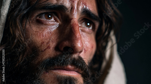 Intense emotional portrait of a man