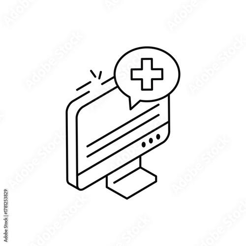 Online Medical Chat vector icon