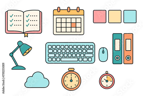 Productivity and supplies collection for planning, scheduling, and time management