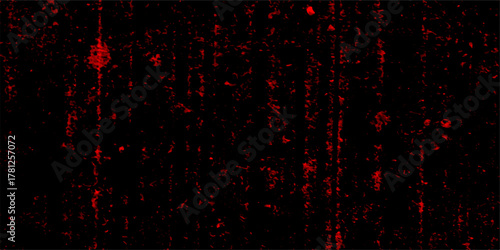 Gloomy black and red colors background for design. Abstract vintage of old surface texture background. dust particle and dust grain on black Horror bloody creepy background. Metal texture with scratch