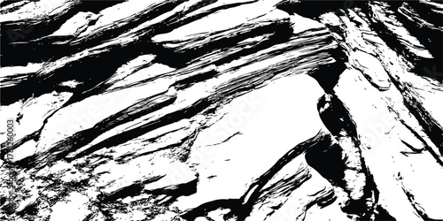 Abstract black and white rugged rock texture background design