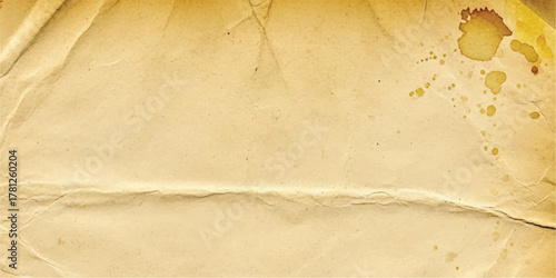 Vintage crumpled paper texture with aged stains and antique feel