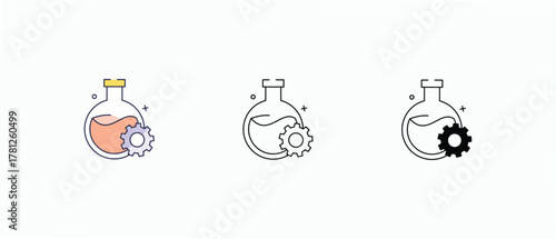 Chemical Engineering icons set vector stock illustration