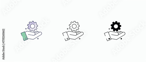 Engineering Service icons set vector stock illustration