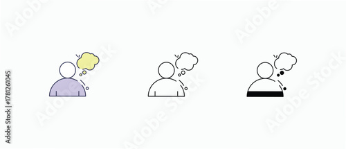 Thinking icons set vector stock illustration