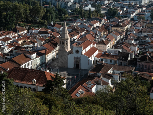 View over central old town of Tomar in Portugal