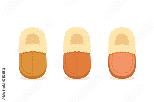 Collection of warm indoor moccasin slippers detailed with soft sheepskin lining for comfort
