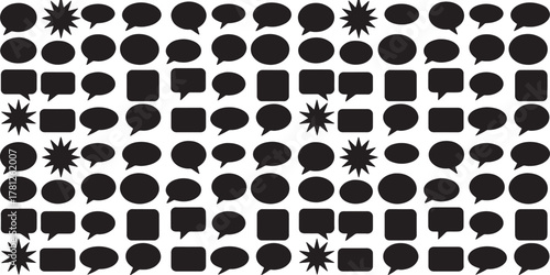 Speech and Chat Bubble Silhouettes – Communication and Message Icons Set