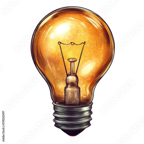 light bulb isolated on a transparent white background