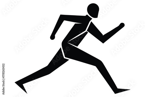 jogging person vector icon silhouette illustration