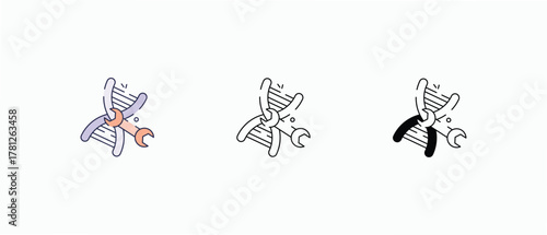 Genetic Engineering icons set vector stock illustration