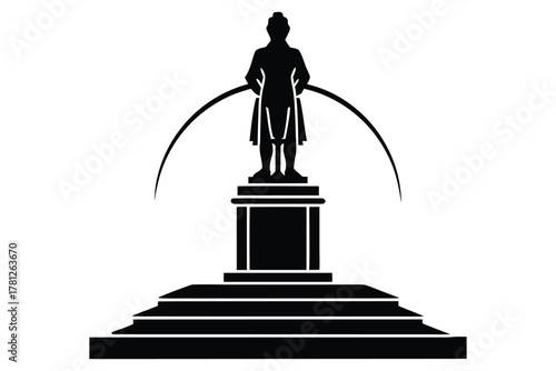 park statue vector icon silhouette