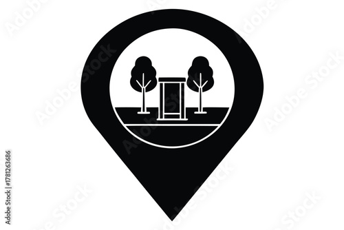 park map vector icon silhouette