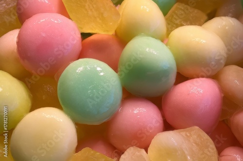 Pastel Candy Balls Soft Colorful Sweet Background
