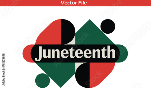 Juneteenth Abstract Geometric Design With Text freedom