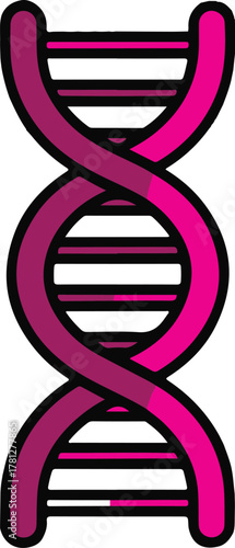 Pink and purple double helix D N A strand illustration molecule vector illustration EPS file download.
