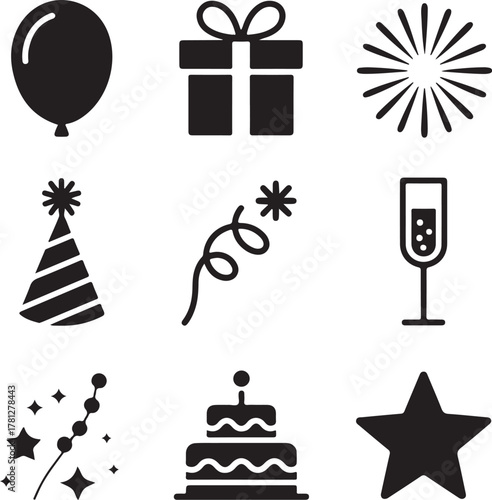 Celebration Icons for Parties and Holidays
