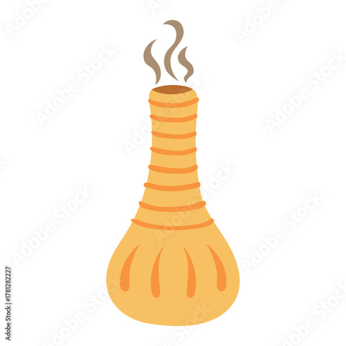 Three Kings Day gift of myrrh isolated on transparent background. Hand drawn flat vector illustration. Epiphany, Three Kings Day, Christmas design element, holiday clip art