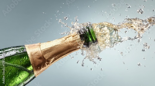 Uncorking Celebration: A Bottle of Bubbly Ready for the Festivities