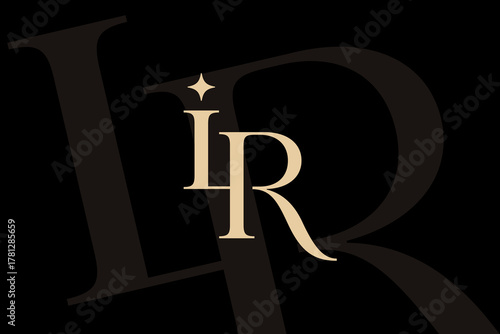IR or RI letter logo icon design. Classic style luxury initials monogram.