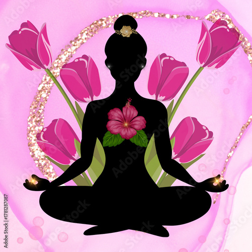 Posture Lotus yoga pink