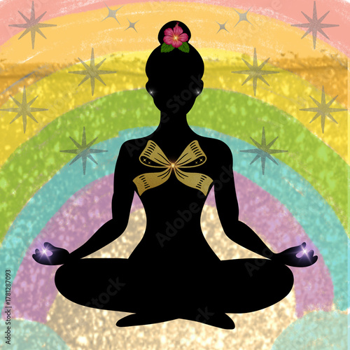 Yoga posture lotus rainbow 