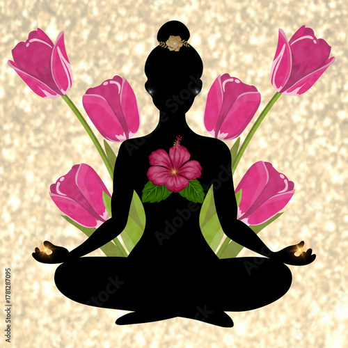 Yoga posture lotus tulipes