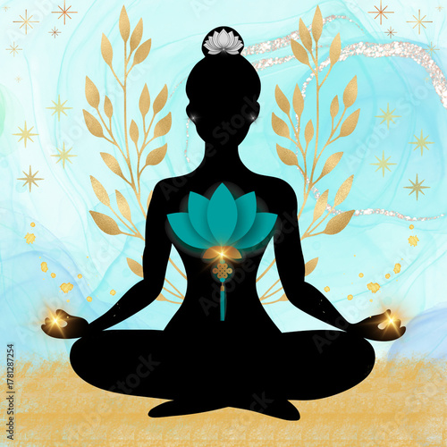 yoga in the lotus position