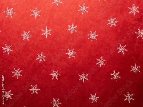 Festive red background with snowflakes for winter holidays, perfect for Christmas cards, gift wrap, and seasonal designs, bringing holiday cheer