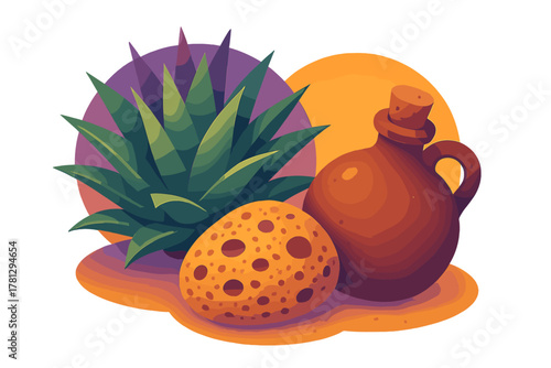 Sustainable energy concept featuring solar power, wind generation, and battery storage system