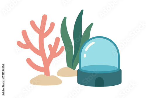 Traditional mortar and pestle grinding fresh green herbs next to a glass bottle of natural essential oil