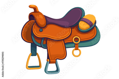 Stylized set of three volcanic eruptions and coiled lava flow on white background