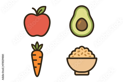 Stylized Edelweiss flower with white petals and green leaves isolated on a white background