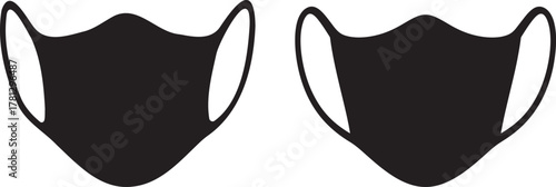 Two simple black duck footprint silhouettes facing forward on a white background