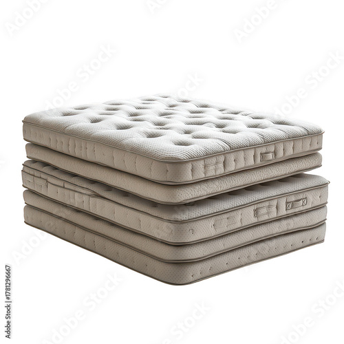 Collection set of mattresses isolated on transparent or white background
