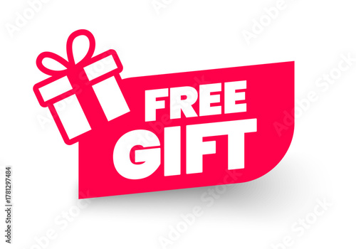 Label With Free Gift With Present Icon