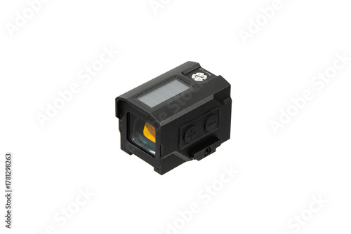 Modern red dot sight isolated on white