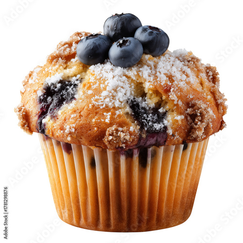 Blueberry Muffin Freshly Baked in a Warm Kitchen With a Golden Brown Crust an...