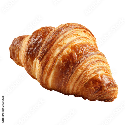 Freshly Baked Croissant on a Plain Background, Perfect for Any Breakfast or S...