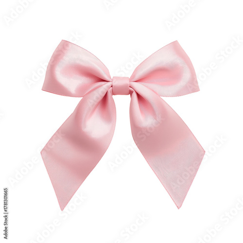 Pink Satin Bow Designed for Gifts and Decorations at Special Occasions and Ce...