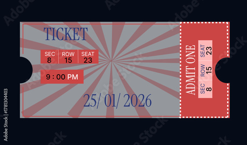 Circus ticket, birthday party decor, invitation, children's party. Circus performance