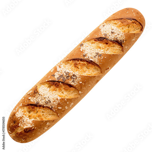 Freshly Baked Baguette Resting on a White Background Ready for Use in a Meal ...