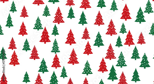 Festive christmas trees pattern on a black background