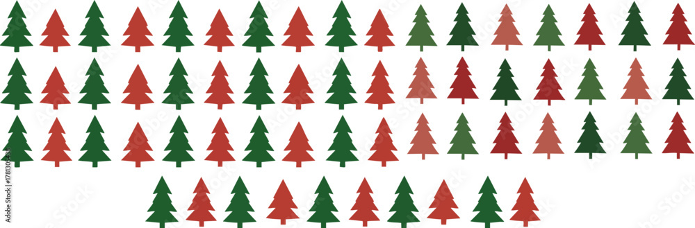 Obraz premium Festive christmas trees pattern on a black background